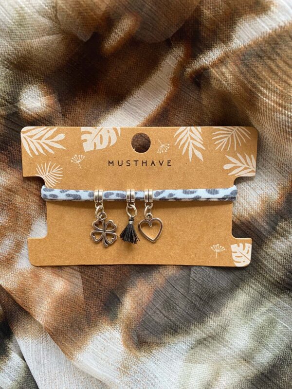 Armband met 3 zilveren bedels - Afbeelding 2