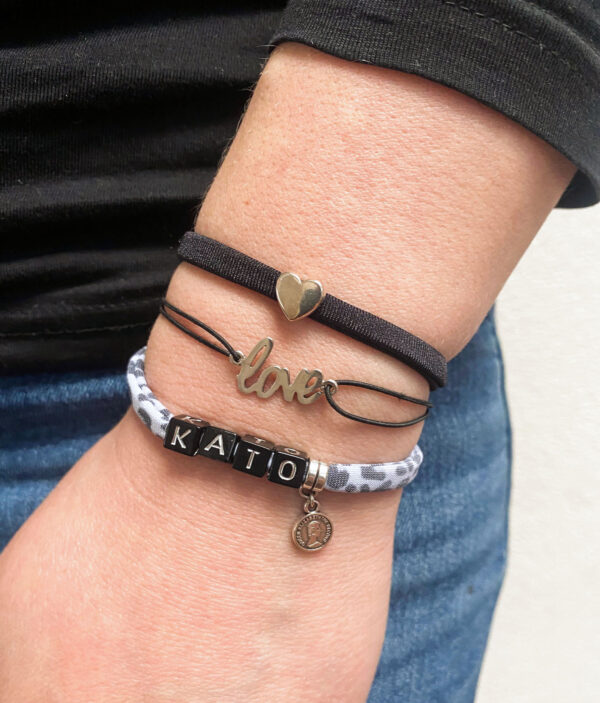 Armbanden set 4 letters en Love zilver - Afbeelding 2